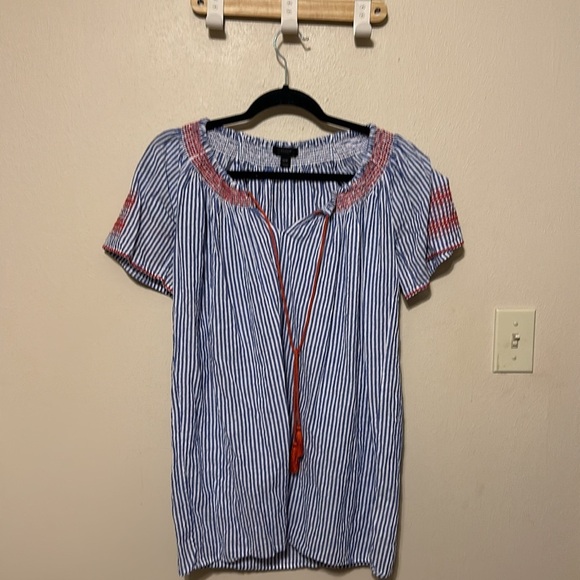 J.‎ Crew Embroidered Tie-Front Tunic Size XXXS - Picture 4 of 8